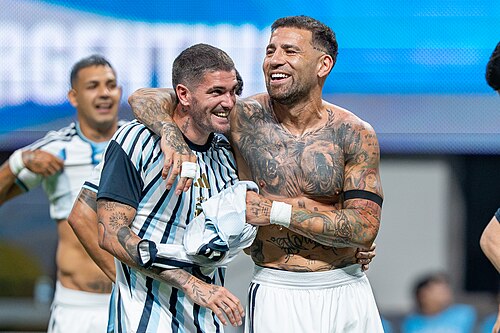 Rodrigo De Paul Nicolas Otamendi during Argentina v Egypt at the 2026 FIFA World Cup