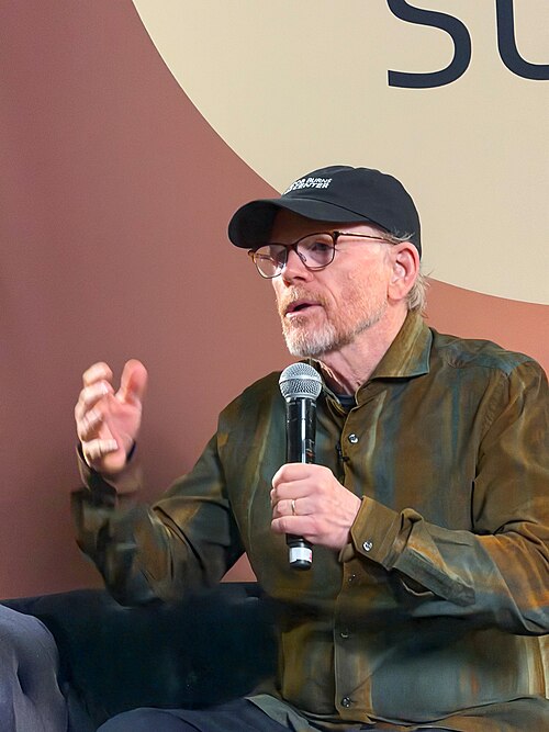 Ron Howard being interviewed at Elvis Mitchell lounge at 2026 Cannes Film Festival.