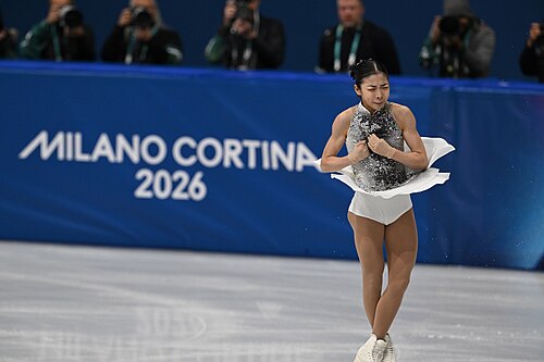 MILAN, ITALY - 19 FEBRUARY 2026: Ruiyang ZHANG of China compete during the Figure Skating Women Single Skating Free Skating at the Olympic Winter Games Milano Cortina 2026  Milano Ice Skating Arena on February 19, 2026 in Milan, Italy