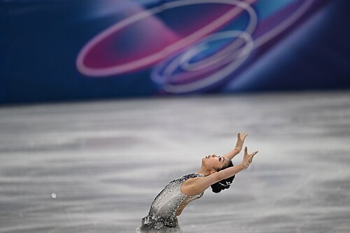MILAN, ITALY - 19 FEBRUARY 2026: Ruiyang ZHANG of China compete during the Figure Skating Women Single Skating Free Skating at the Olympic Winter Games Milano Cortina 2026  Milano Ice Skating Arena on February 19, 2026 in Milan, Italy