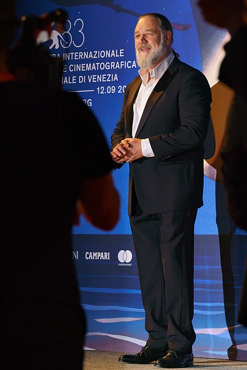 Russell Crowe attends the "What Love Builds" Screening during the 83rd Venice International Film Festival at Sala Darsena on September 11, 2026 in Venice, Italy.