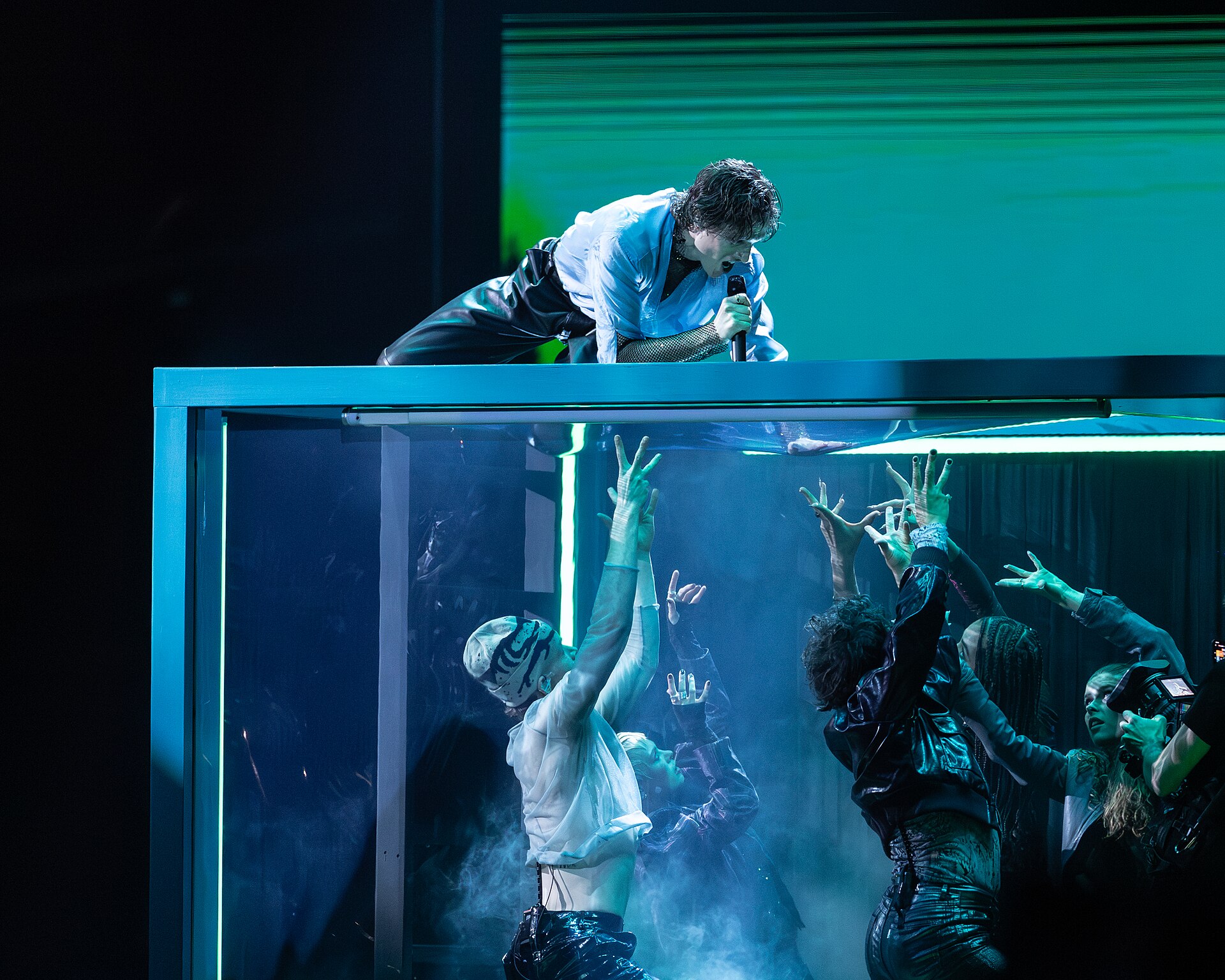 Søren Torpegaard Lund performing Før Vi Går Hjem, representing Denmark in the 2nd Semi Final of the 2026 Eurovision Song Contest in Vienna