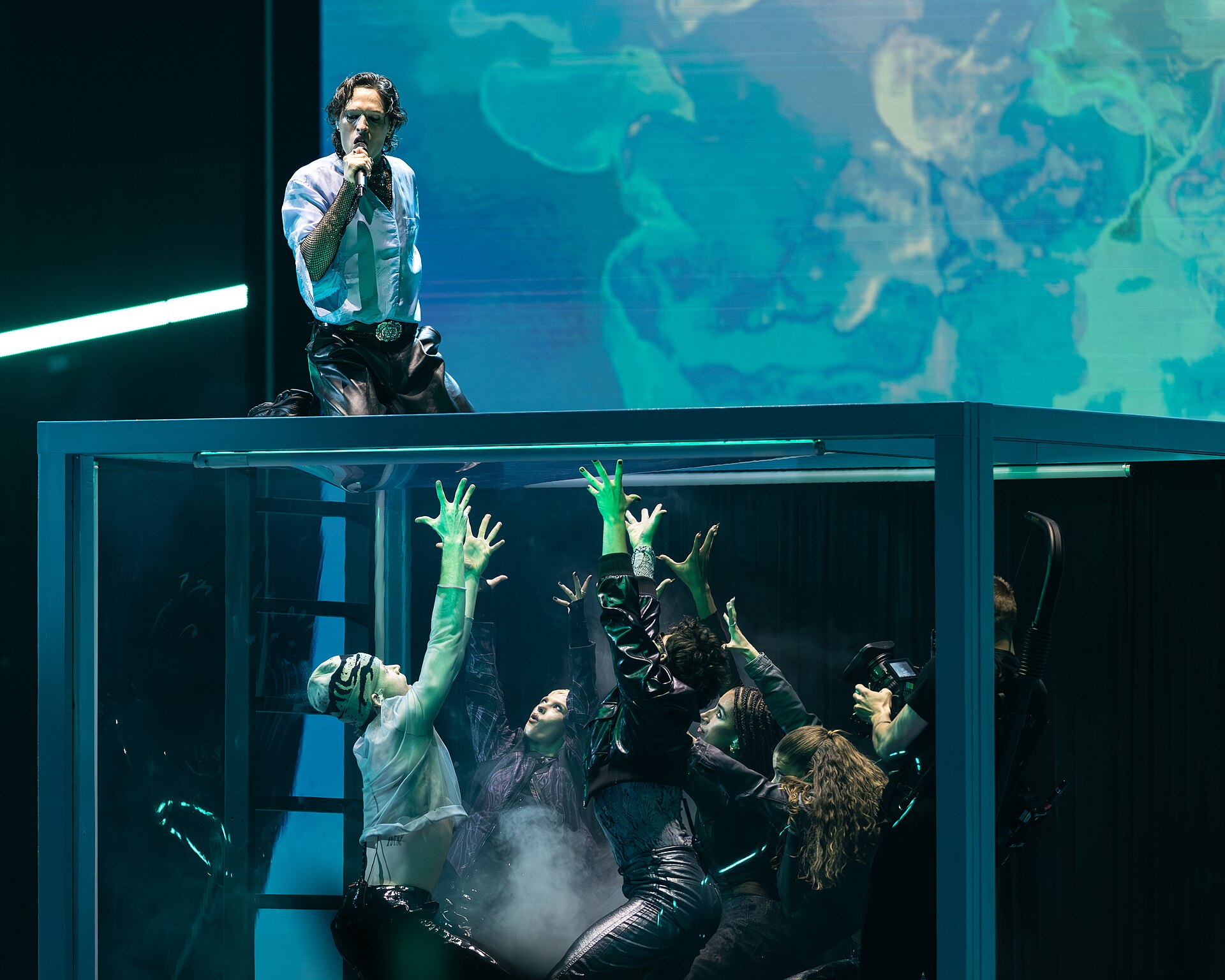 Søren Torpegaard Lund performing Før Vi Går Hjem, representing Denmark in the 2nd Semi Final of the 2026 Eurovision Song Contest in Vienna