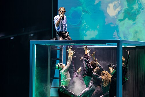 Søren Torpegaard Lund performing Før Vi Går Hjem, representing Denmark in the 2nd Semi Final of the 2026 Eurovision Song Contest in Vienna