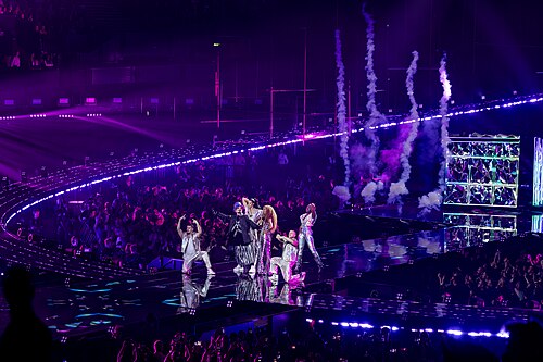 SENHIT performing Superstar, representing San Marino in the 1st Semi Final of the 2026 Eurovision Song Contest in Vienna