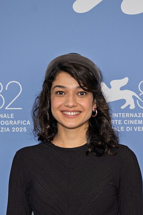 Sadaf Asgari, actress, at 82nd Venice International Film Festival in Venice, Italy for the film "Komedie Elahi" (Divine Comedy).