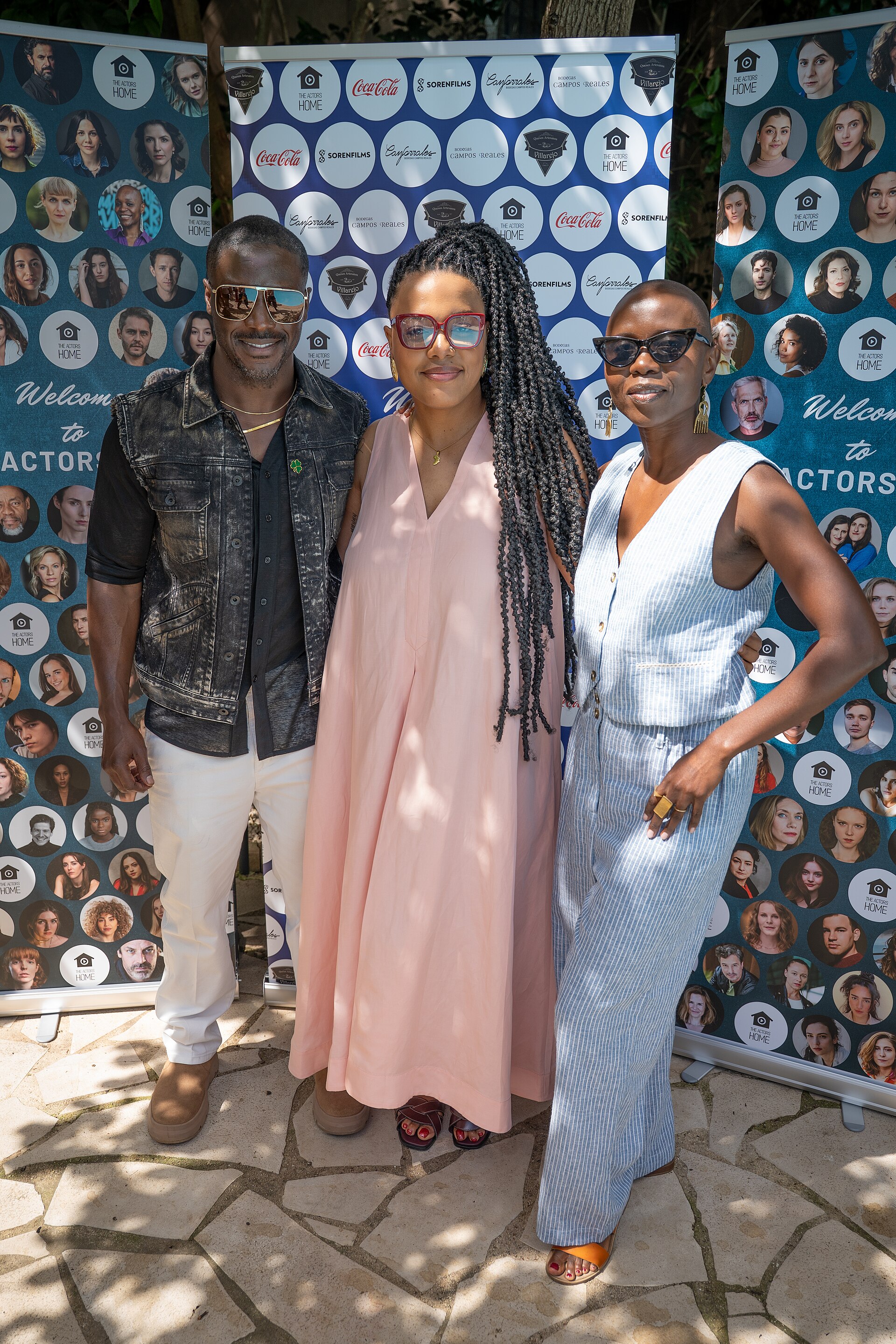 Sallieu Sesay, Stephanie Broocks, and Eliane Umuhire at 2025 Actor's Home Brunch at Cannes Film Festival.