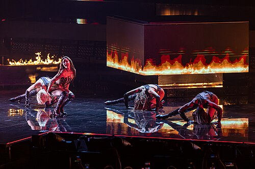 Sarah Engels performing Fire, representing Germany in the 1st Semi Final of the 2026 Eurovision Song Contest in Vienna