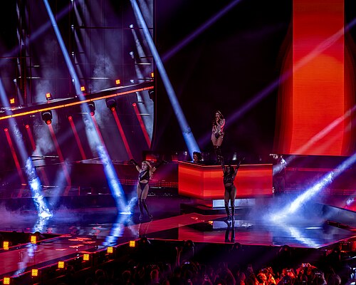 Sarah Engels performing Fire, representing Germany in the 1st Semi Final of the 2026 Eurovision Song Contest in Vienna