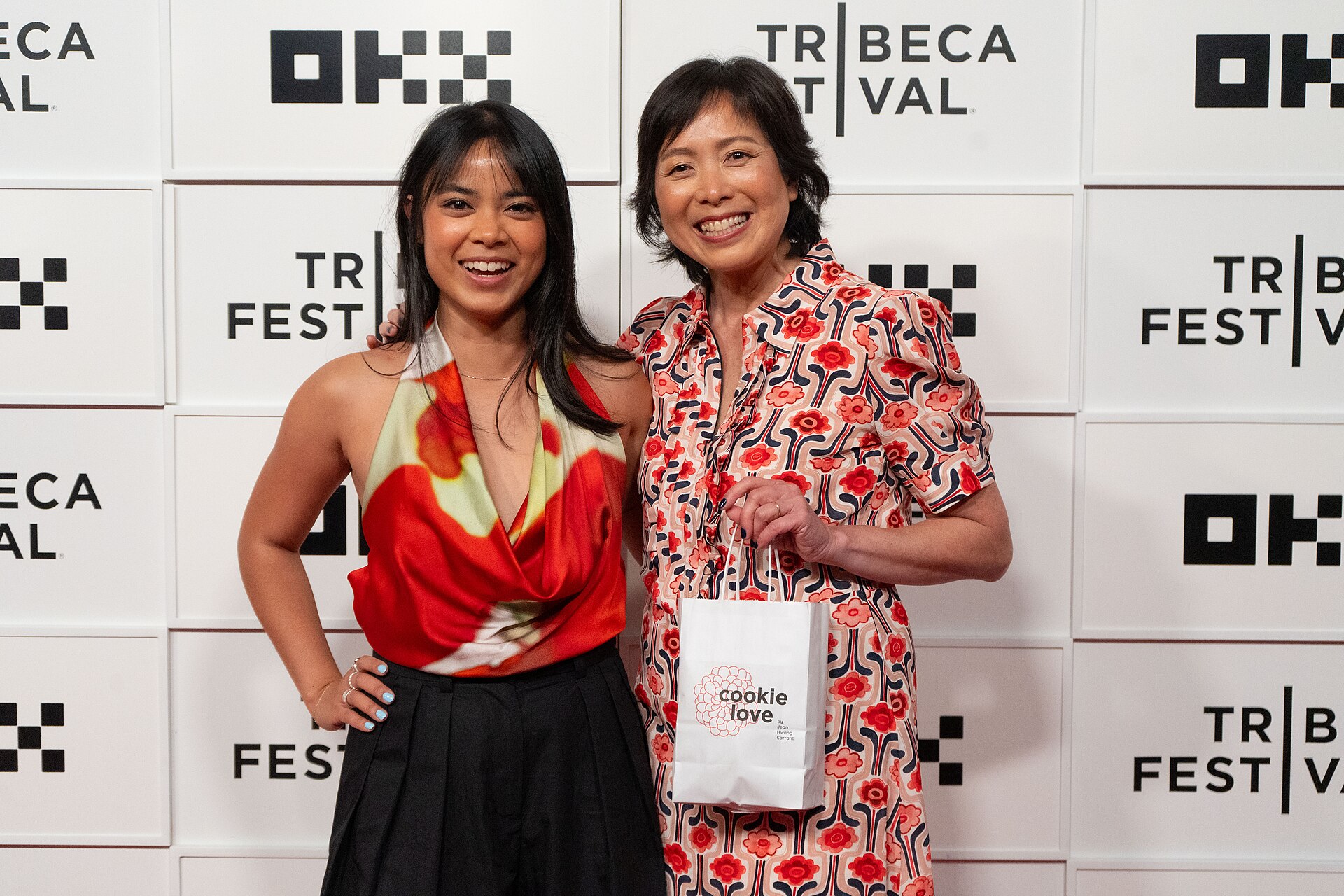 Sari Arambulo and Jean Hwang Carrant at the premiere of "Cookie Love" at the 25th Tribeca Film Festival in New York City.
