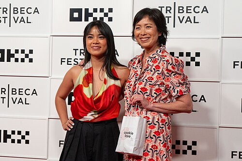 Sari Arambulo and Jean Hwang Carrant at the premiere of "Cookie Love" at the 25th Tribeca Film Festival in New York City.