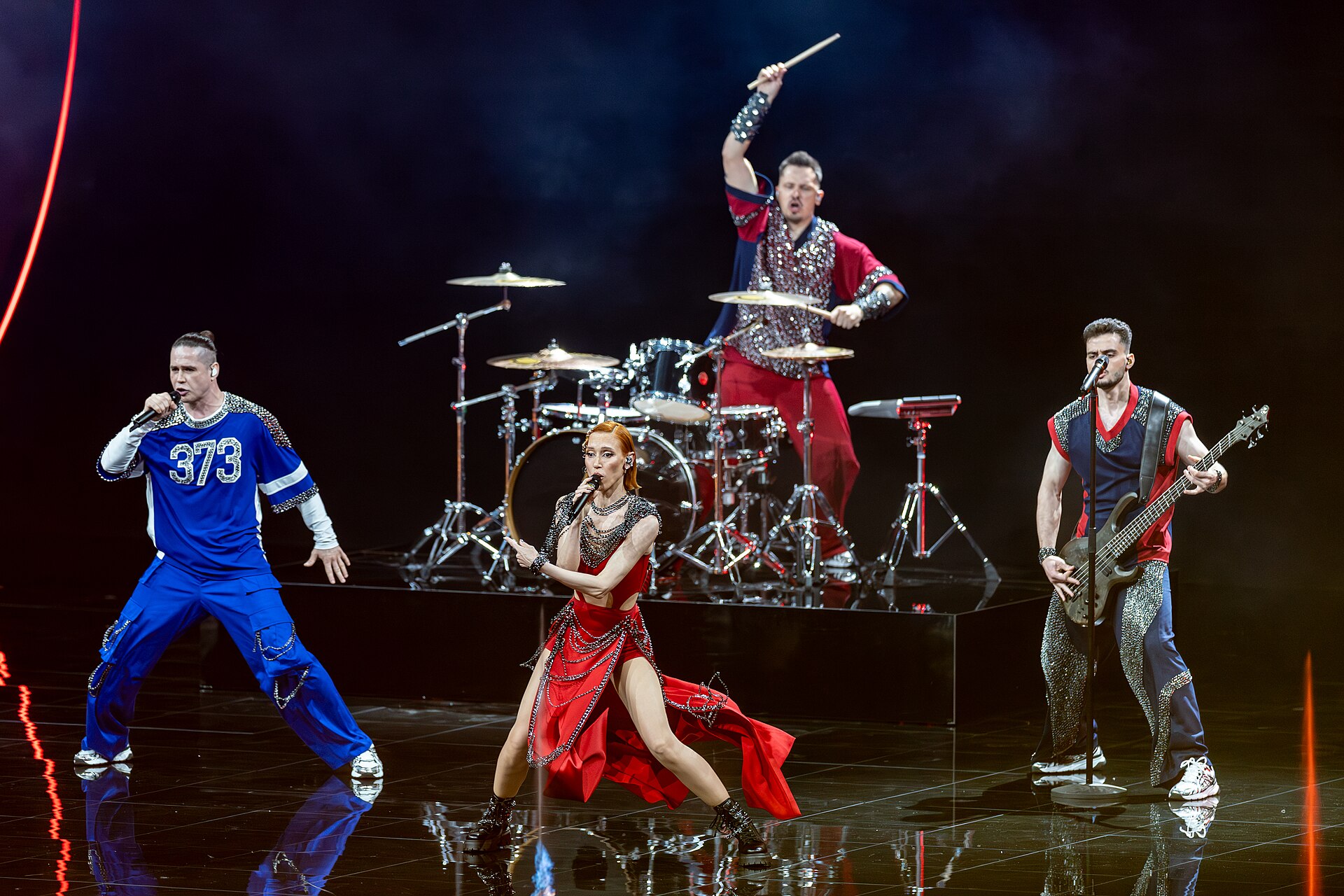 Satoshi performing Viva Moldova in the 1st Semi Final at the 2026 Eurovision Song Contest in Vienna