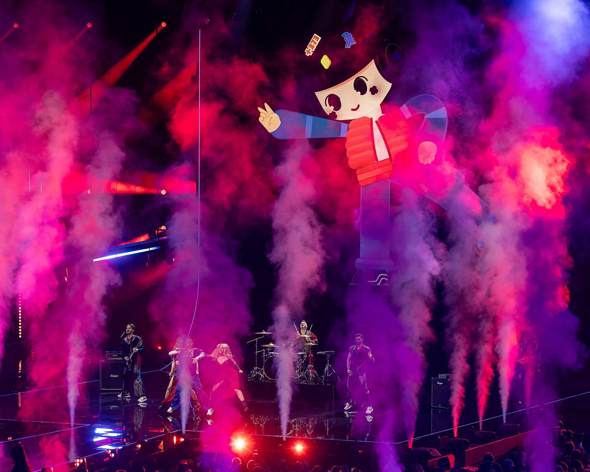 Satoshi performing Viva Moldova in the 1st Semi Final at the 2026 Eurovision Song Contest in Vienna