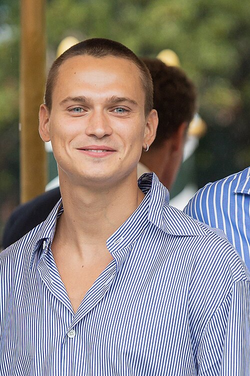 Saul Nanni, actor, at 82nd Venice International Film Festival in Venice, Italy for the film la gioia.