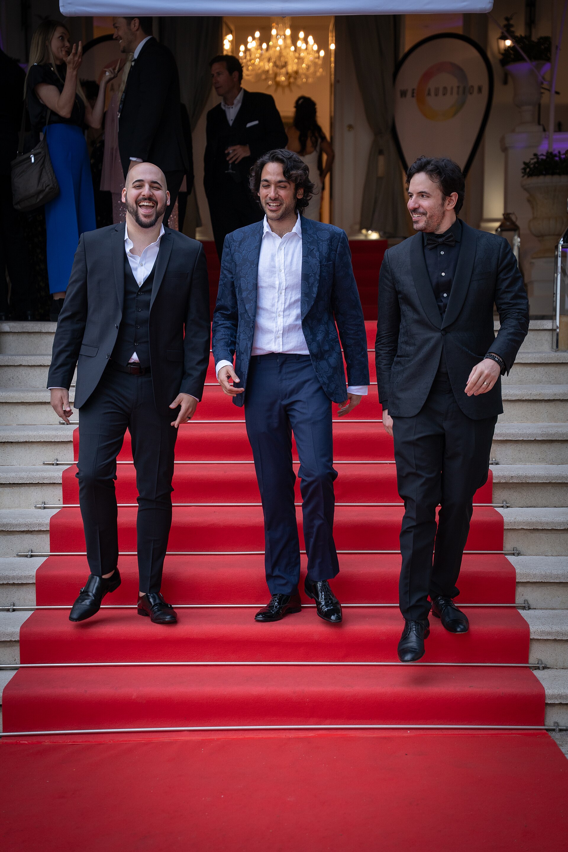 Scott Aharoni, Alihan Yalcindag and Sinan Eozacibasi, producers, at a Cannes Film Festival party red carpet in Cannes, France in May 2025.