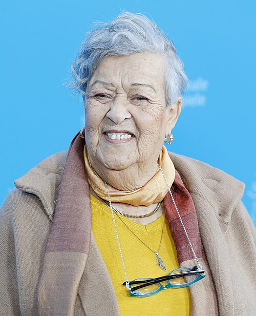 Selma Baccar pose at the "À Voix Basse" (In A Whisper) photocall at Berlinale 2026 in Berlin, Germany