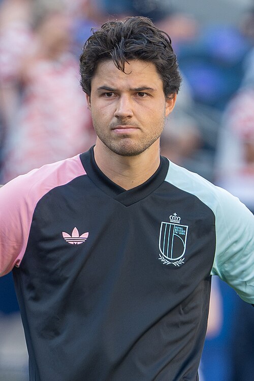 Senne Lammens during Belgium v United States at the 2026 FIFA World Cup