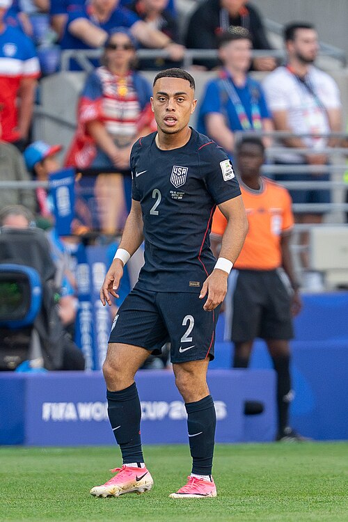 Sergino Dest during Belgium v United States at the 2026 FIFA World Cup