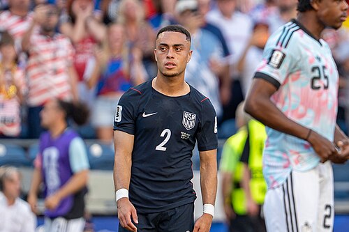 Sergino Dest during Belgium v United States at the 2026 FIFA World Cup