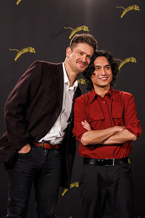 Sergio Castro-San Martín and Camilo Arancibia attend "Il Cileno" photocall during the 79th Locarno Film Festival on August 13, 2026 in Locarno, Switzerland.