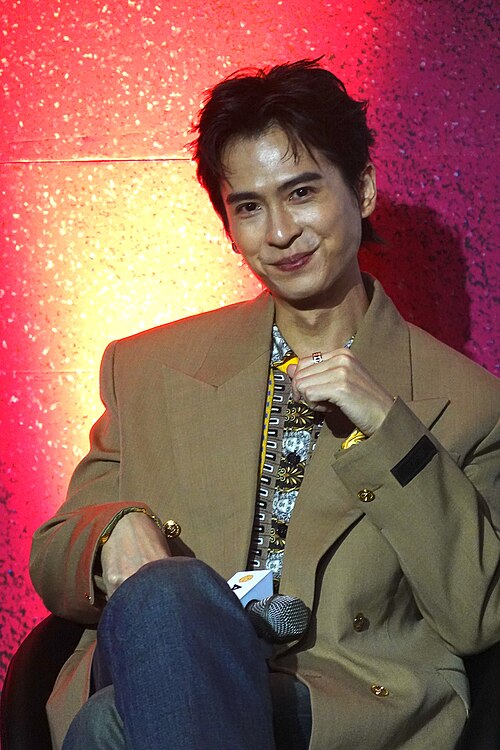 Shih Chih-tian at the press conference for A Controversial Entertainer at 2025 Busan International Film Festival