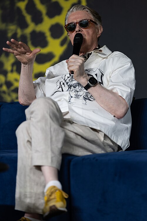 Sigurjón "Joni" Sighvatsson giving a talk at the 2026 Locarno Film Festival