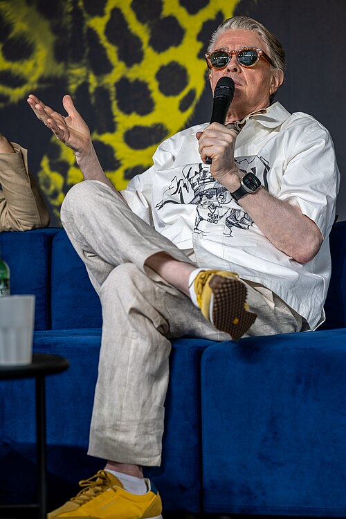 Sigurjón "Joni" Sighvatsson giving a talk at the 2026 Locarno Film Festival
