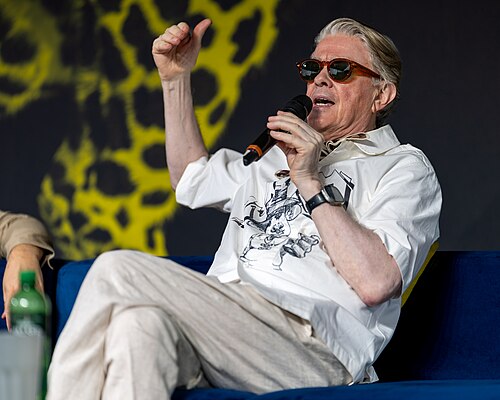 Sigurjón "Joni" Sighvatsson giving a talk at the 2026 Locarno Film Festival