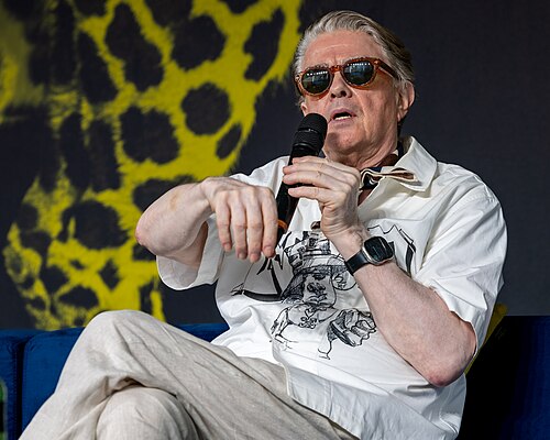 Sigurjón "Joni" Sighvatsson giving a talk at the 2026 Locarno Film Festival