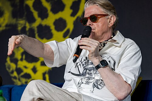 Sigurjón "Joni" Sighvatsson giving a talk at the 2026 Locarno Film Festival