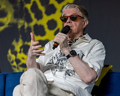 Sigurjón "Joni" Sighvatsson giving a talk at the 2026 Locarno Film Festival