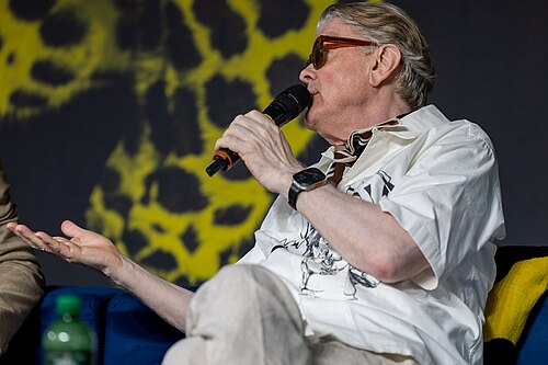 Sigurjón "Joni" Sighvatsson giving a talk at the 2026 Locarno Film Festival