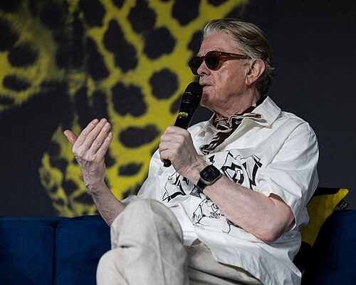 Sigurjón "Joni" Sighvatsson giving a talk at the 2026 Locarno Film Festival
