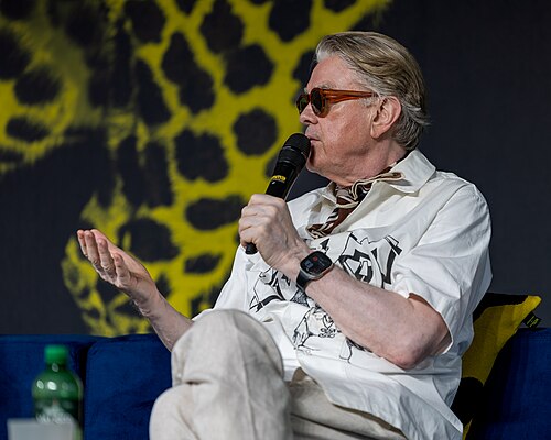 Sigurjón "Joni" Sighvatsson giving a talk at the 2026 Locarno Film Festival