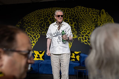 Sigurjón "Joni" Sighvatsson with fans at the 2026 Locarno Film Festival