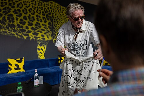 Sigurjón "Joni" Sighvatsson with fans at the 2026 Locarno Film Festival