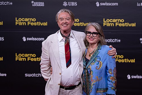 Sigurjón Sighvatsson and wife at the 2026 Locarno Film Festival