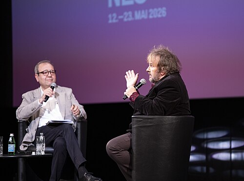Sir Peter Jackson and Didier Allouch at "Rendez-vous avec..." event at 2026 Cannes Film Festival.