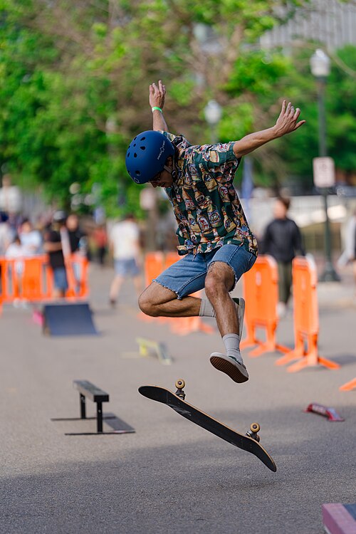 A skateboarder doing a demo at Dominion Energy Riverrock in downtown Richmond, VA on May 15, 2026