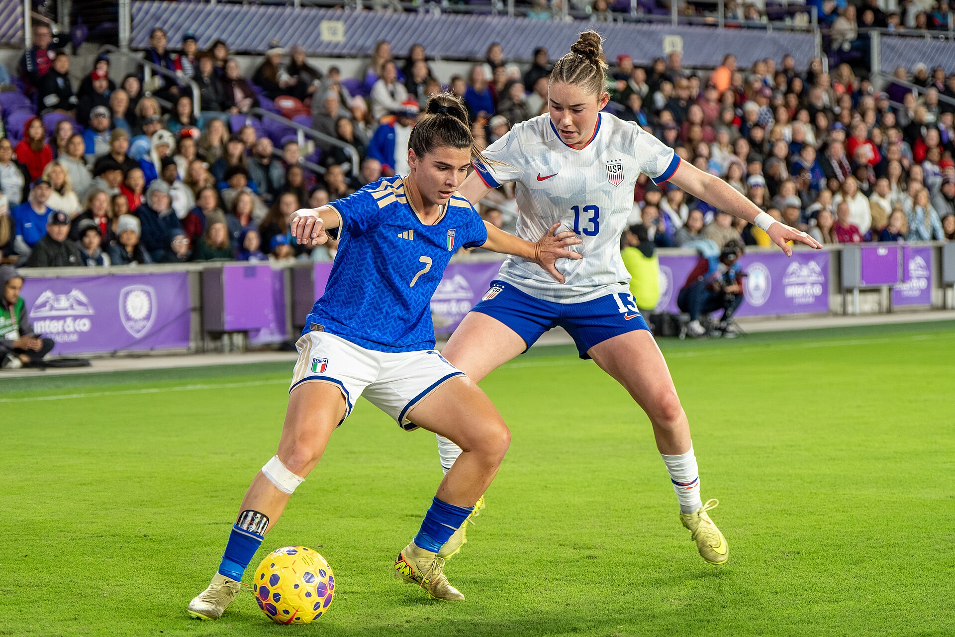 Sofia Cantore Olivia Moultrie during United States Women's Soccer Team vs Italy Women's National Football Team on November 28 2025