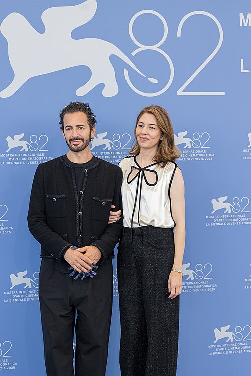March Jacobs and Sofia Coppola at the photocell for movie "Marc" in Venice 82 Film Festival 2025
