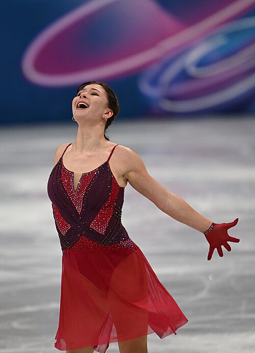MILAN, ITALY - 19 FEBRUARY 2026: Sofia SAMODELKINA of Kazakhstan compete during the Figure Skating Women Single Skating Free Skating at the Olympic Winter Games Milano Cortina 2026 Milano Ice Skating Arena on February 19, 2026 in Milan, Italy