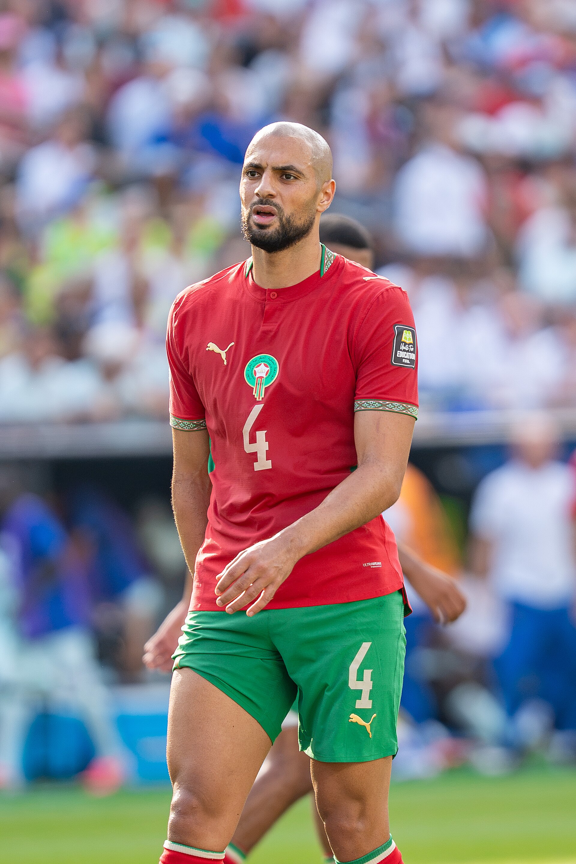 Sofyan Amrabat during France v Morocco at the 2026 FIFA World Cup