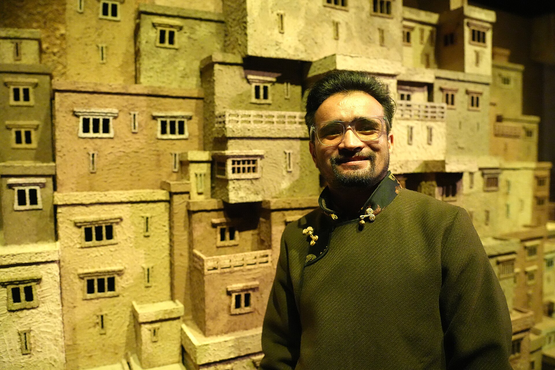 Sonam Tashi, Indian artist, at 2026 Venice Biennale where he was featured at the Indian Pavilion.