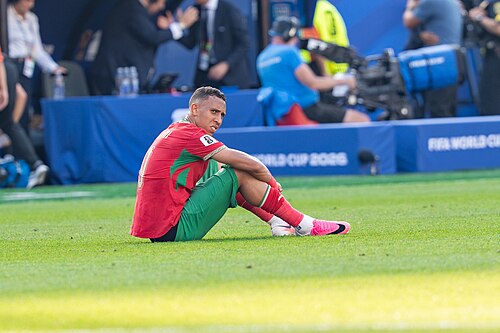 Soufiane Rahimi during France v Morocco at the 2026 FIFA World Cup