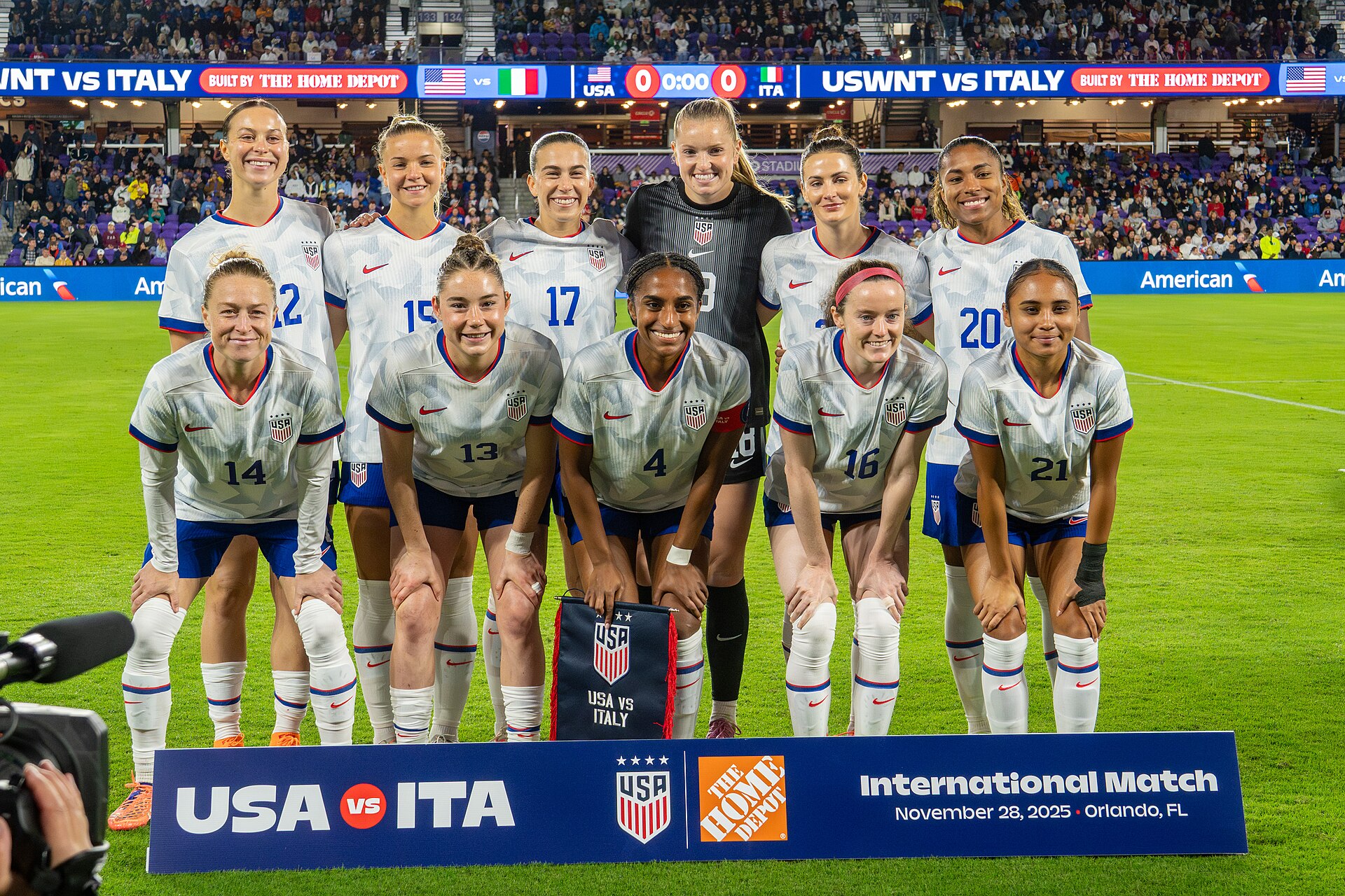 USWNT Starting XI during United States Women's Soccer Team vs Italy Women's National Football Team on November 28 2025