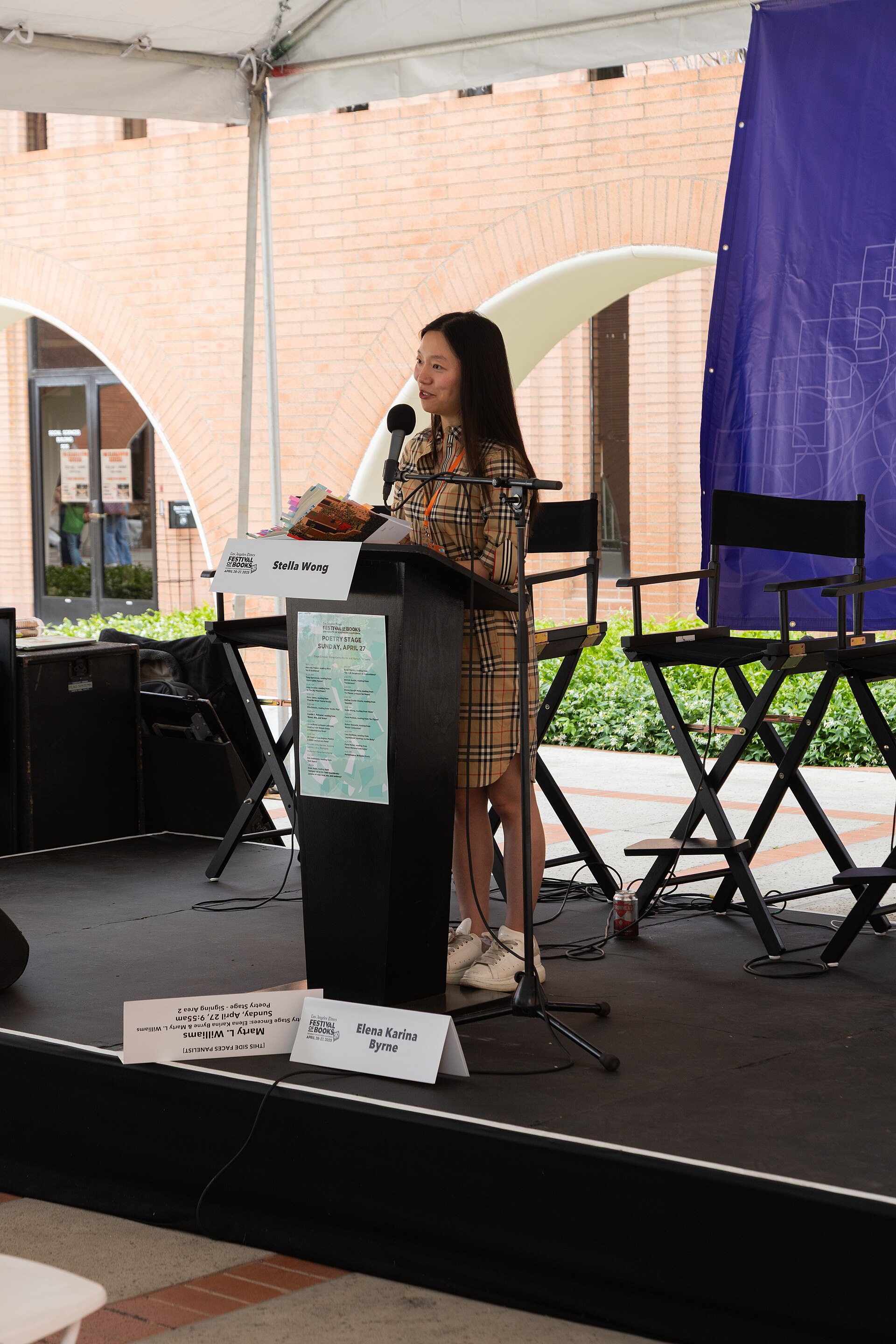 Stella Wong, poet, at the Los Angeles Festival of Books in Los Angeles, California in April 2025.