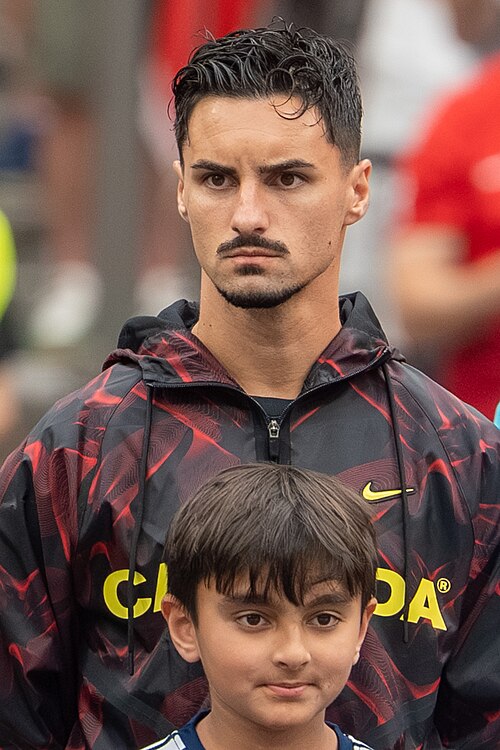 Stephen Eustaquio during Canada v Qatar on 18 June 2026 at the 2026 FIFA World Cup