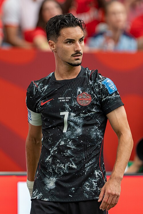 Stephen Eustaquio during Canada v Qatar on 18 June 2026 at the 2026 FIFA World Cup