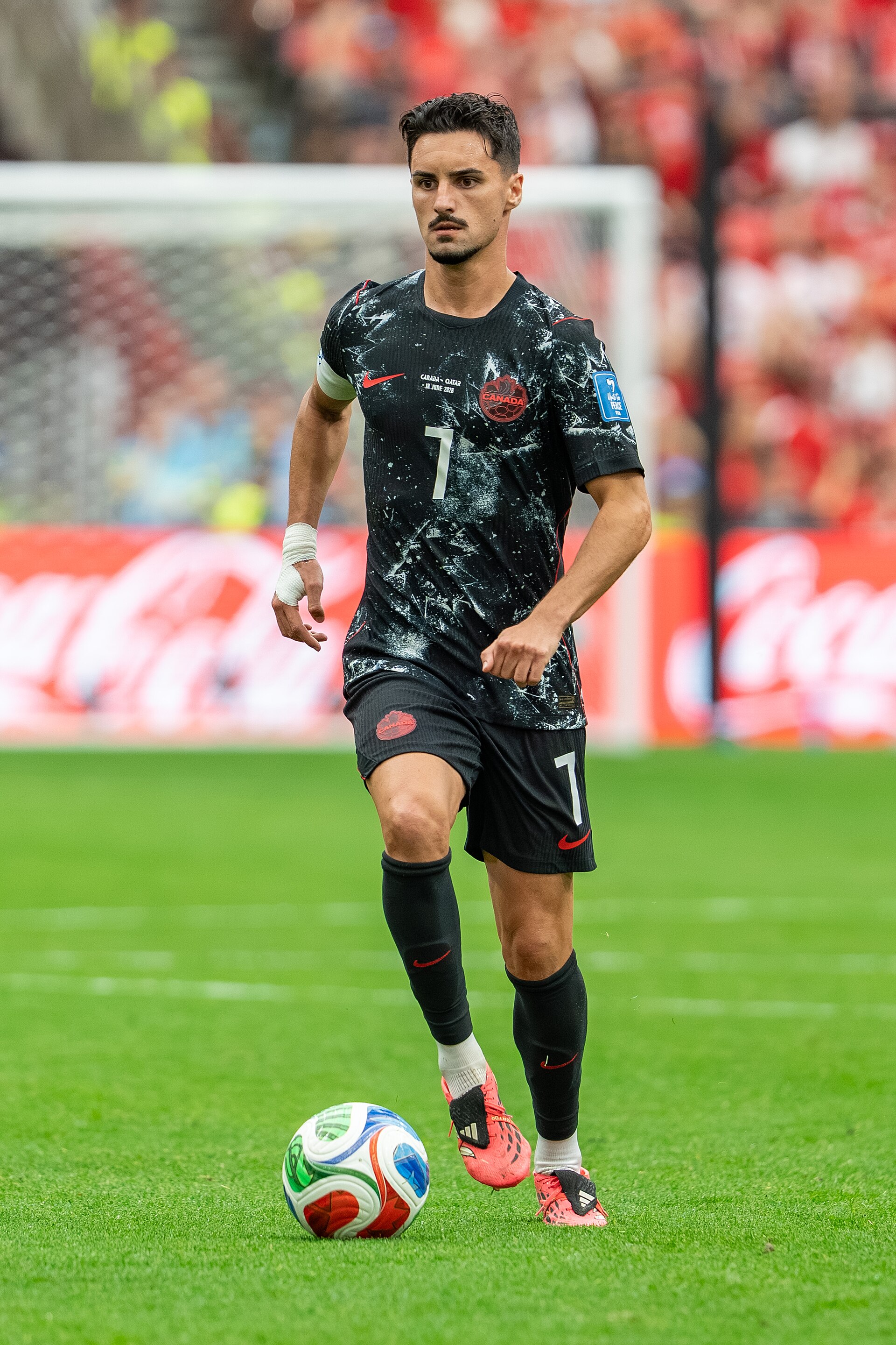 Stephen Eustaquio during Canada v Qatar on 18 June 2026 at the 2026 FIFA World Cup